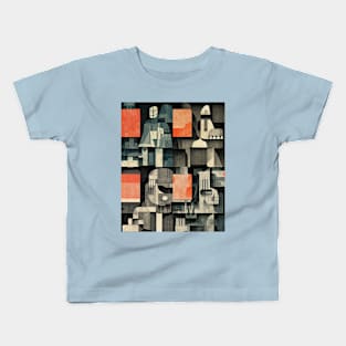 Cubism in Shades of Grey Kids T-Shirt